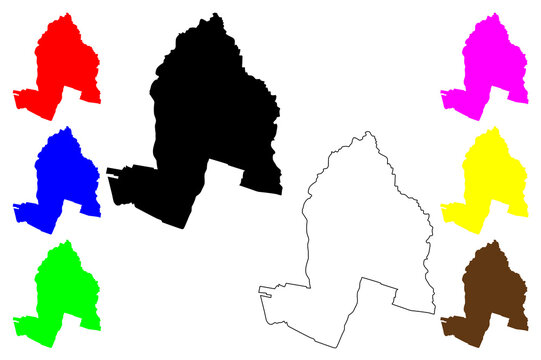 Capiata city (Republic of Paraguay) map vector illustration, scribble sketch Capiat&aacute; map