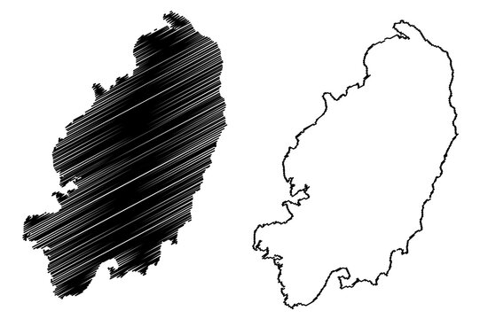 Guimaras island (Asia, Republic of the Philippines) map vector illustration, scribble sketch Guimaras map