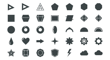 Vector Icon Set Geometric Shapes UI Elements for Web Design App Interface Development