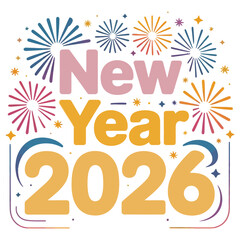 Happy New Year 2026 illustration design