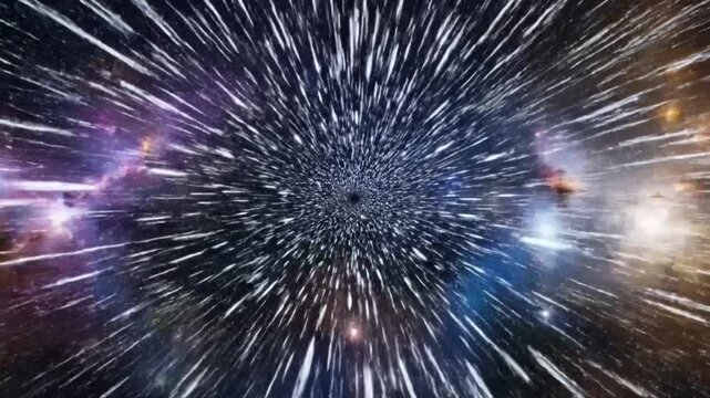 Hyperspace tunnel with cosmic rays