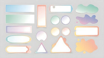 Minimal Empty Banners Vector with Soft Gradient and Rounded Edges for Digital Advertising