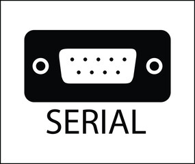 Serial Port line icon. linear style sign for mobile concept and web design. Serial port connector outline vector icon. Symbol, logo illustration