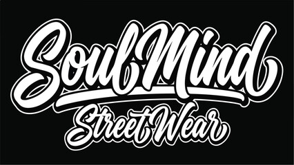 Soul Mind Street Wear Logo Design in Bold White Font.
