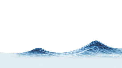 Ocean wave blue water sea surface natural movement realistic texture isolated on transparent background peaceful and dynamic suitable for marine or aquatic themes