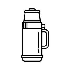 Portable Thermos Bottle with Handle Outline Icon