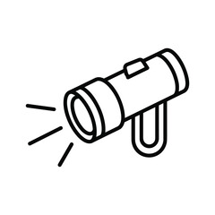 Flashlight Icon with Emitting Light Beams