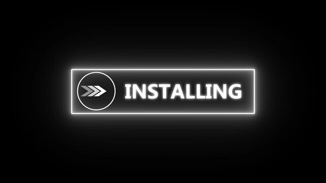 Neon line mouse cursor animation pointing towards installing button on transparent background. Up and down arrow moving on business arrow text dollar.