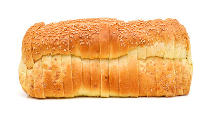 Slice grain bread isolated on white background
