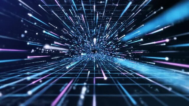 Abstract digital network data flow visualization
