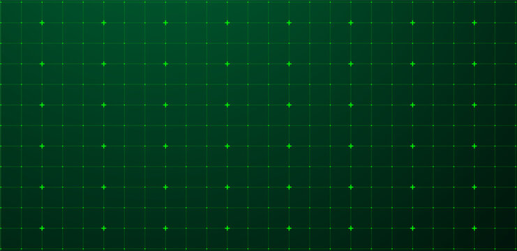 Digital HUD grid futuristic technology overlay green background. Square grid texture . Vector illustration