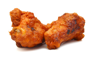 Chicken wings with sauce on white background 