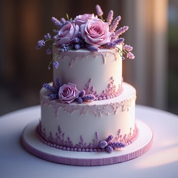 Wedding cake decorated lavender flowers cake wedding wedding cake party celebration food event decoration dessert sweet