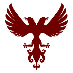 Obraz premium Heraldry emblem eagles silhouette