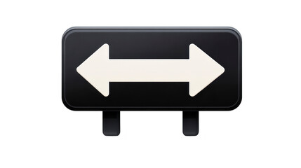 Left and right arrow sign black rectangular background white arrows direction indicator navigation symbol isolated simple design guidance modern style