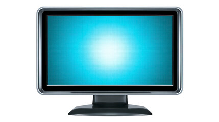 Fototapeta premium Flat screen monitor with blue gradient display modern design isolated on transparency background technology concept digital device electronic equipment blank screen clean and minimal style