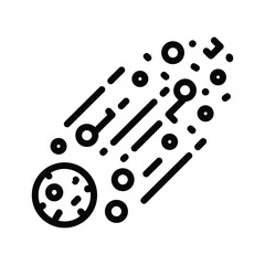 Comet or meteor streaking across space with trailing particles