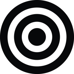 Black and white concentric circles graphic target bullseye