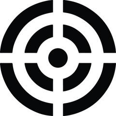Black and white concentric circles target icon bullseye 1