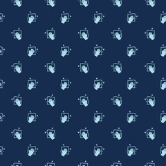 Hand holding a cloth wiping a surface seamless pattern isolated on color background