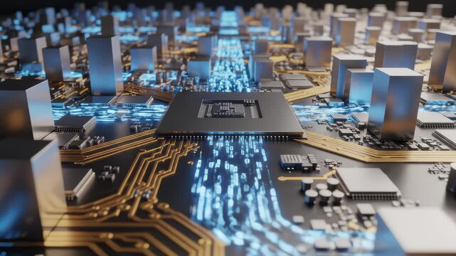 Chip Set Sending Light Signals Across Motherboard Circuitry