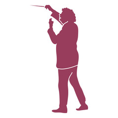 Focused orchestra conductor silhouette