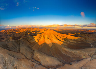 Fototapeta premium The Jandía Natural Park and Montaña Cardón Natural Monument in Fuerteventura, Canary Islands, Spain