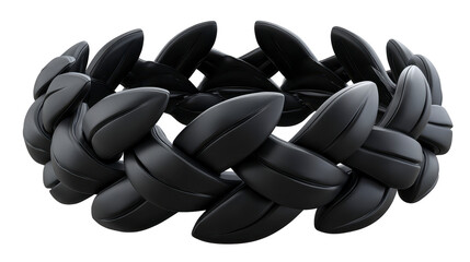 Black chain link bracelet, modern jewelry accessory, features interlocking links with glossy finish, suitable for men or women, stylish and bold fashion statement
