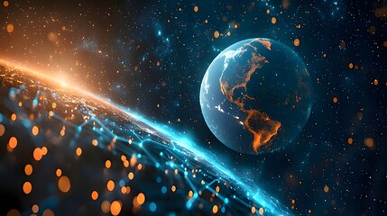 Earth and cosmic energy flowing through the universe