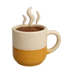 Obraz premium PNG Cozy ceramic mug with steam.