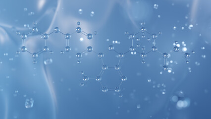ibrutinib molecular structure, 3d model molecule, antineoplastic agents structural chemical formula view from a microscope