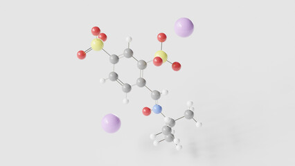 disufenton sodium molecule 3d, molecular structure, ball and stick model, structural chemical formula anti-ischemic agent