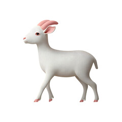 Fototapeta premium Cute Minimalist White Sheep with Pink Details Standing on Black Background