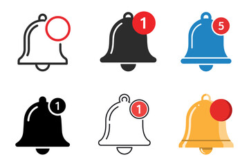 Notification bell icon set vector