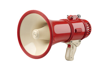 Retro Red and Cream Megaphone with Clear Sounding Capability for Emergency Broadcasts and Crowd Management Situations