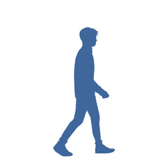 Walking man side view silhouette