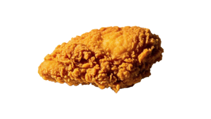 Crispy fried chicken wing isolated on transparent background