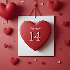 Happy Valentine's Day text with cutout paper hearts.