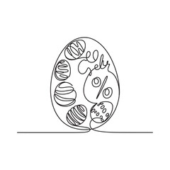 Easter egg with sale percentage discount offer