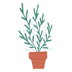 Decoration plant in pot illustration