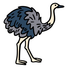 Rhea animal hand drawn