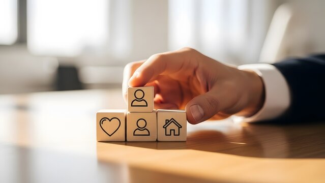 Building blocks of life love family home and career success - Powered by Adobe