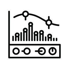 Audio equalizer sound wave control panel line icon graphic