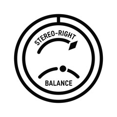 Audio stereo balance indicator with output skewed to the right