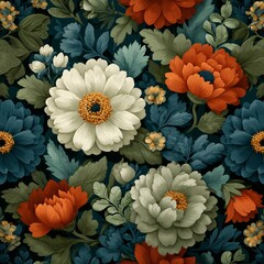 seamless of colorful flowers background