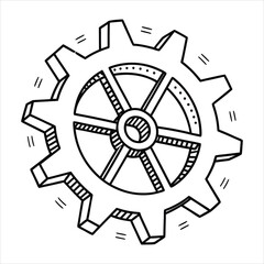 Obraz premium clean settings gear icon, modern outline, precise vector