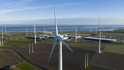 Renewable Energy Generation with Data Center Aerial View
