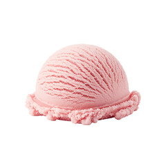 Delicious pink ice cream scoop isolated on black background close up