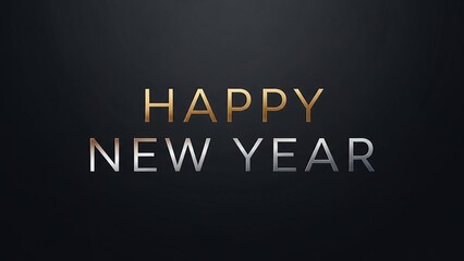 Obraz premium Elegant happy new year text on a dark background