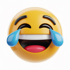 Joyful Crying Laughing Emoji Face 3D Icon
